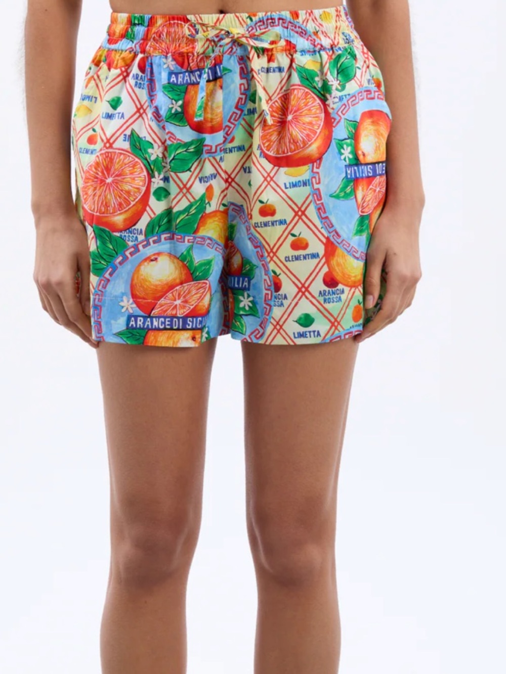 Damson Madder Pull On Short in Orange Fruit Wrapper